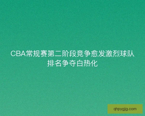 CBA常规赛第二阶段竞争愈发激烈球队排名争夺白热化 CBA常规赛第二阶段竞争愈发激烈球队排名争夺白热化